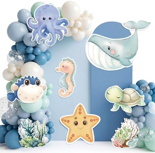 8 Pcs Ocean Standing Signs, Sea Animals Cutouts Baby Shower Party by Unknown