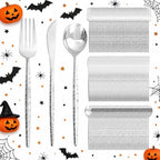 Supernal 360pc Silver Plastic Silverware, Heavy Duty Disposable Utensils by supernal