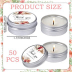 MTLEE 50 Pcs Wedding Candles Gift Favors for Guests 1 Oz, Dahlia Flowers - Image 3