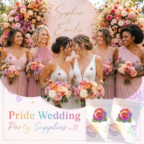 100 Sets Rainbow Roses Gifts Enamel Pins Bulk Weding Favors for LGBTQ - Image 6
