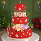 NPPLUS 2 Pcs Round Acrylic Cake Stand with Lid, Clear Fillable Cake Tier by NPPLUS