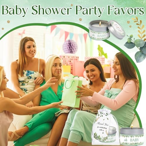50Set Baby Shower Candle Party Favors Leaf Lavender Scented Candles Bulk Favors for Guests Girl Boy Baby Shower Gender Reveal Party Gifts - Image 5