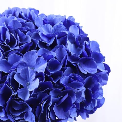AVIVIHO 65pcs Fake Flowers Royal Blue Hydrangea Artificial Flowers Bulk (Not Squished, No Steaming Need) Silk Flowers with Stems for Wedding Decor,Home,Baby Shower,Table Centerpieces Decoration - Image 5