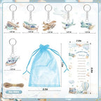 289 Pieces Airplane Baby Shower Favors for Guest Little Explorer Landing Soon Ballpoint Pens and Keychains Gifts Bulk Retractable Baby Shower Pens Gender Reveal Thank You Cards Souvenirs Prizes - Image 3