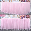 Suppromo 2 Pack 6ft Pink Tulle Table Skirts for Rectangle Tables or Round Tables Pink Tutu Tablecloth Cover for Princess Baby Shower Girls Birthday Party Wedding Cake Dessert Table Decorations by Suppromo