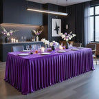 Dark Purple Satin Table Clothes for 6 Foot Rectangle Tables - 6FT Wrinkle Resistant Glitter Rectangle Tablecloths, Party Table Covers for Wedding Banquet, Baby Shower, Birthday, Holiday Dinner by WishCare