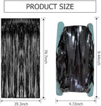 20 Pack Black Party Streamers Backdrop Tinsel Foil Fringe Curtains Halloween Party Decorations Birthday Wednesday Twilight Party Decorations Graduation Wizard Party Supplies - Image 7