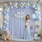 20ft×10ft Wrinkle Free Baby Blue Backdrop Curtain Drapes, 4 Panels 5ftx10ft Sheer Tulle Chiffon Backdrop Panels Curtains for Wedding Baby Shower Birthday Party Stage Photo Home Decorations - Image 4