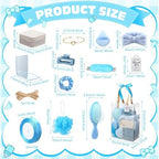 74Pcs Baby Shower Prizes for Game Winners Baby Shower Favors Gifts including Headband Hair Brush Jewelry Box with Gift Bag for Baby Shower Game Prizes Wedding Bridal Shower Favors (Blue) - Image 3