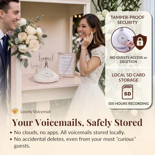 Audio Guest Book, Voicemail Phone Guestbook, White Rotary - Image 6