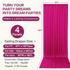 20ft×15ft Hot Pink Backdrop Curtain for Wedding Parties - Image 6