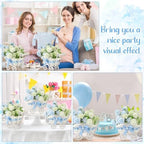 3 Pack Blue Rattan Stroller Baby Shower Table Centerpiece - Image 6