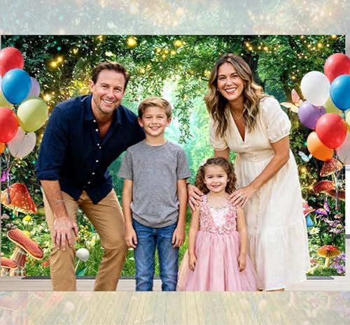 Enchanted Fairytale Forest Backdrop for Photography Fairy Tale Wonderland Garden Backdrops for Photoshoot, Mushroom Butterfly Woodland Party Decorations Photo Booth Studio Props Backdrops 15X10FT - Image 6