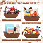 AFOROEOA 5 Pack Brown Baskets for Gifts Empty, 12x10x4” Kraft Gift Basket Kit with 5 Clear Bags, 5 Bows & 200g Crinkle Cut Paper - Large Empty Gift Baskets to Fill for Christmas, Weddings, Birthdays - Image 7