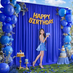 20x10ft Royal Blue Backdrop Curtain Panels for Parties - Wrinkle Free Polyester Photo Curtain Backdrop Wedding Back Drop Fabric Drapes for Party Decorations Background for Photography - Image 3