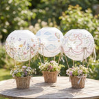 Treela 48pack White Chinese Paper Lanterns for Wedding Party Decor, 12" - Image 3