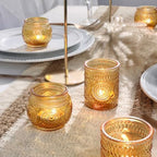 36 Pcs Amber Candle Holders - Vintage Candle Holder for Rustic/Boho Wedding Table centerpieces, Bridal Shower, Baby Shower Decoration - Image 3