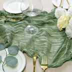 Sioloc 10 Pack Sage Green Cheesecloth Table Runner 120'' x 35'',Spring Easter Decor Soft Gauze Boho Wedding Table Decor for 10ft Table Birthday Party,Baby Shower, Bridal Shower, Home & Event Decor - Image 2