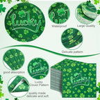 Pickmesh 400 Pcs Party Supplies Disposable Paper Plates Napkins and Cups Decorations for Men Women(Ireland,Green) - Image 3