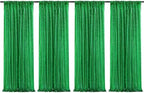 Poise3EHome Green Sequin Backdrop Curtains, 4 Panels 2FTx8FT Glitter Background for Party Birthday Party Baby Shower Wedding Christmas Thanksgiving Halloween Holiday Festival Decor by Poise3EHome