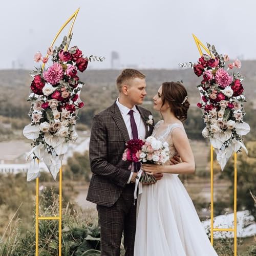Curved Wedding Arch Backdrop Stand Set of 2, Large Balloon Arch with Rectangular Base (5.9ft,6.9ft) for Ceremony, Party, Baby Shower, Anniversary Celebration Indoor Outdoor Event Decoration. - Image 6