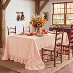 Eternal Beauty Gingham Ruffled Tablecloth Orange White 60x102 Thanksgiving by EternalBeauty