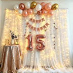 10x10ft White Backdrop Curtain with Lights String for Parites, Sheer Curtain Tulle Photo Backdrop Drapes for Wedding Baby Shower Bridal Shower Birthday Photography Background Decoration - Image 3