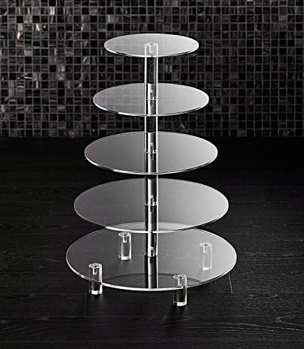 5 Tier Acrylic Cupcake Stand, Extra Thick 5mm Base, Multi Tiered Cake Stand by HayleyCherie