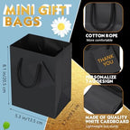 Sherr 50 Pcs Black Gift Bags with Handles Tags 5.3 x 3.7 x 8.1 Inches Small Glossy Paper Bags Bulk Wedding Birthday Baby Shower Party Favor Gifts - Image 3