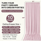 50ft×15ft Light Pink Backdrop Curtain for Wedding Parties - Image 6