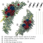 ponatia Wedding Arch Flowers (Pack of 2), Burgundy and Navy Flowers Wedding Decorations for Wedding Welcome Signs, Wedding Arches for Ceremony Reception - Image 4