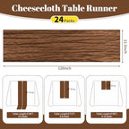 24 Pack Brown 10Ft Cheesecloth Table Runner - Image 2