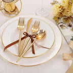 WELLIFE 300 Pcs Gold Plastic Silverware,Plastic Utensils Heavy Duty - Image 5