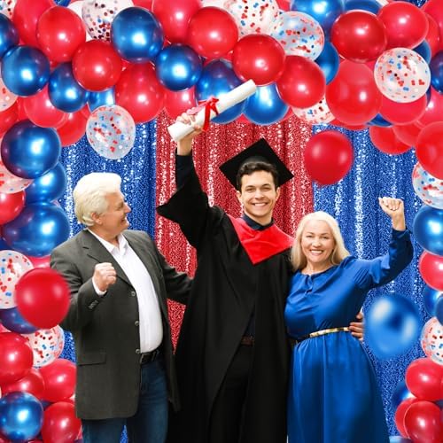 SmoothNovelty 137 Pcs Red White Blue Balloons Arch Kit Backdrop Red Blue - Image 3