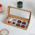 50pcs 12x5x1.5Inches Brown Cookies Boxes with Window Bakery Boxes Chocolate Truffle Boxes Macaron Boxes Cakesickle Boxes Browines Treat Boxes for Christmas Valentine's Father's Mother's Day - Image 4