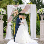 6.6FT Wedding Arch Backdrop Stand and White Arch Cover, White Spandex Fitted Backdrop Cover and Gold Wedding Arch Frame for Birthday Party Wedding Ceremony Bridal Baby Shower, Parties Decoration. - Image 4