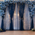 30×10ft Navy Blue Tulle Backdrop Curtain with Lights String for Parties, Sheer Photo Backdrop Curtains for Wedding Party Photography Background by WishCare