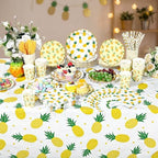 Ceenna 452 Pcs Tropical Pineapple Party Decoration for 50, Pineapple Paper Plates Napkins Cups Tablecloth Luau Hawaiian Disposable Tableware Set for Summer Birthday Baby Shower Wedding Party Supplies - Image 6