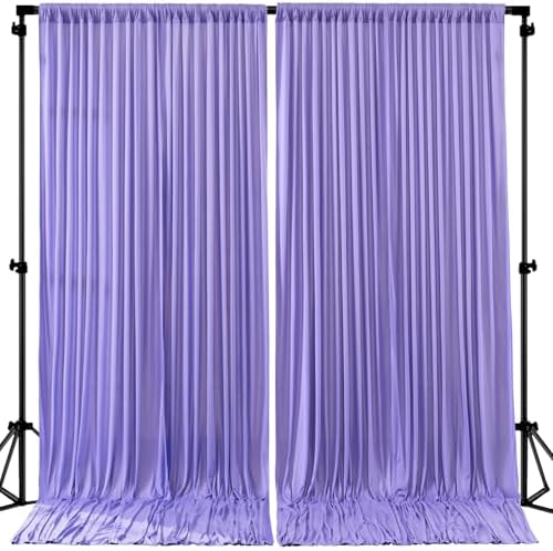 16ftx10ft Wrinkle Free Lavender Backdrop Curtain - 10 Feet Photography Backdrop Drapes, Silky Polyester Back Drop Cloth for Wedding Baby Shower Balloon Arch Background by Unknown