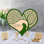 Personalized Heart Tree Wedding Guest Book Alternative Custom Tree of Life Wedding Guest Book Reception Frame Wedding Decorations for Reception Sign in Book Guests,D-Family Tree Guestbook-4 by Smallduuck