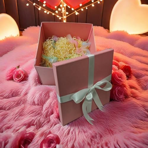YINUOYOUJIA 3 Pack 12x12x10 Inches Large Pink Gift Box with Lid - Image 5