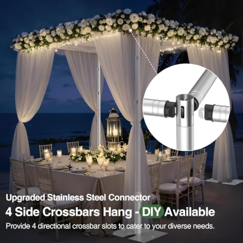 EMART 8.9x10ft Heavy Duty Backdrop Stand Frame with Adjustable Pipe,Silver - Image 5