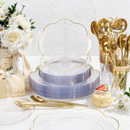 ejonirinjonir 180pcs Clear and Gold Plastic Plates for Wedding Reception - Image 6