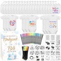 Bibs Bodysuits Baby Shower Game Sign Set Newborn Onesies Feeder Gift Fabric Marker Stencils Kit by Aisharery