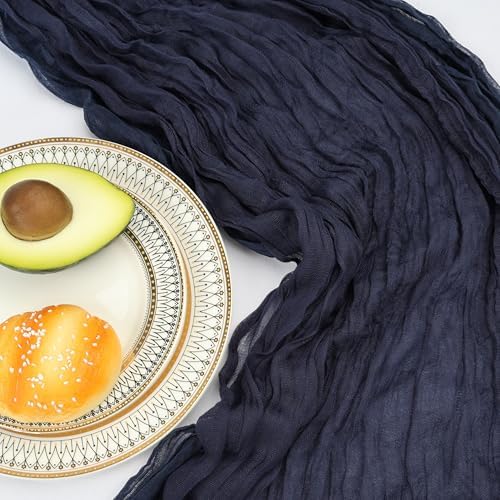 12 Pack 10Ft Navy Blue Cheesecloth Table Runner 23 x 120 Inch - Image 5