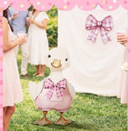 Novabright 2 Pcs Silly Goose Cutout Party Decoration 39.4'' 1st Birthday Silly Goose Cardboard Cut Out Sign 19.69'' Adhesive Bow Cutout Photo Prop Backdrop Standup for Birthday Baby Shower(Pink) - Image 5