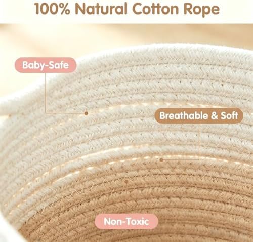 Owl Laundry Basket, Large Cotton Rope Hamper for Nursery - Image 3