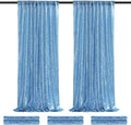 Baby Blue Backdrop Curtains for Party Sequin Fabric 12ftx8ft for Wedding by QueenDream