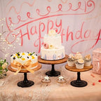 NUPTIO Wooden Cake Stand Set, Round Dessert Display Holder, 3 Pcs - Image 2