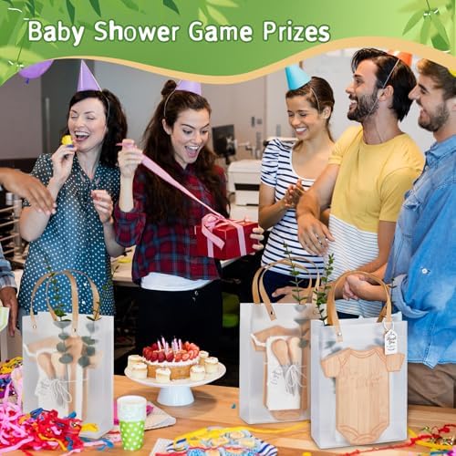 Baby Shower Prizes for Game Winners Bodysuit Shaped Cheese Board Gift with Spoons Butter Spreaders Gift Bags Kitchen Towels Bridal Shower Party Favors for Guests (Bodysuit Shaped, 4 Sets) - Image 7